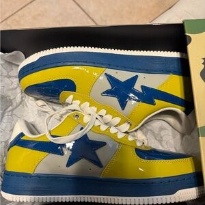 Bape Yellow and Blue Star Sneakers